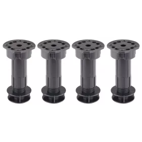   100-120 mm-es lábazati lábkészlet hüvelyekkel együtt műanyag fekete 4 db.