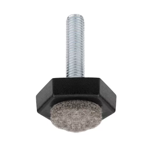 M8-as rögzítőcsavar alap 30x30mm filctányérral magasság 35mm fekete