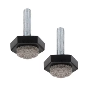   M8-as rögzítőcsavar alap 30x30mm filcbetéttel magasság 35mm fekete 2 db.