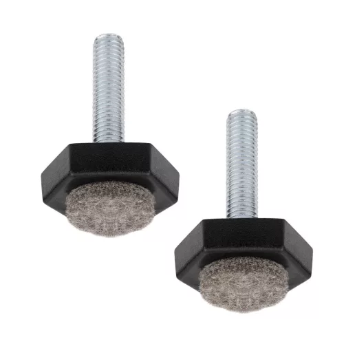 M8-as rögzítőcsavar alap 30x30mm filcbetéttel magasság 35mm fekete 2 db.