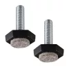 M10-es rögzítőcsavar alap 30x30mm filcbetéttel magasság 35mm fekete 2 db.