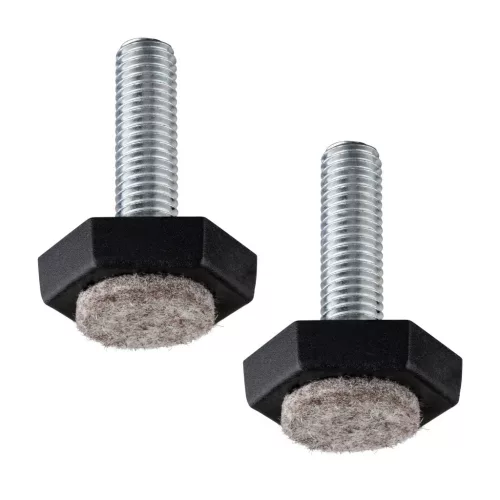 M10-es rögzítőcsavar alap 30x30mm filcbetéttel magasság 35mm fekete 2 db.