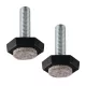M10-es rögzítőcsavar alap 30x30mm filcbetéttel magasság 35mm fekete 2 db.
