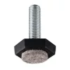 M10-es rögzítőcsavar alap 30x30mm filcbetéttel magasság 35mm fekete 2 db.