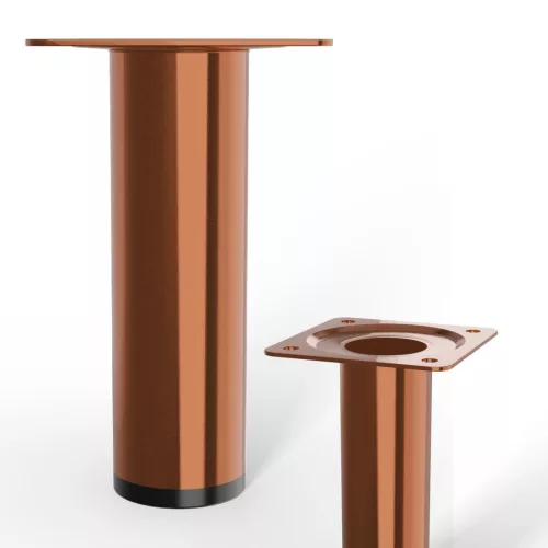 Kerek bútorláb átmérő 30mm magasság 100mm fényes réz