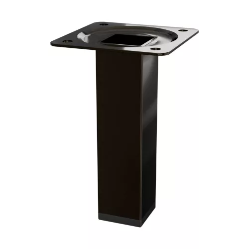 Bútorláb négyzet alakú 25x25x100mm polírozott fekete nikkel