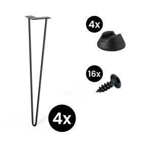   4 darabos hajtűláb készlet 710 mm 2 karú fekete alátétekkel és csavarokkal