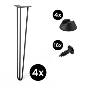   4 darabos hajtűláb készlet 710 mm 3 karú fekete alátétekkel és csavarokkal