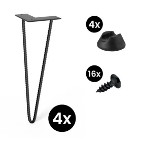   4 darabos Roxor II hajtűláb készlet 406 mm ferde fekete alátétekkel és csavarokkal