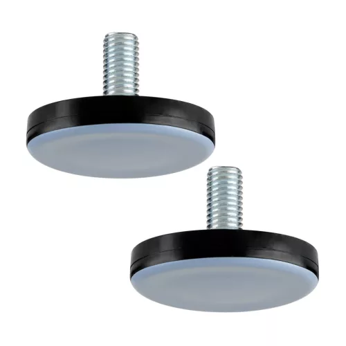 M10-es rögzítőcsavar PTFE talppal átmérő 50 mm magasság 25 mm világosszürke 2 db.