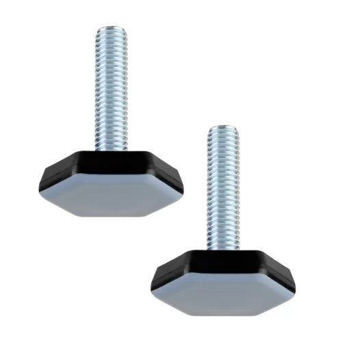 M8-as rögzítőcsavar hatszögletű PTFE talppal átmérő 30 mm magasság 35 mm világosszürke 2 db.