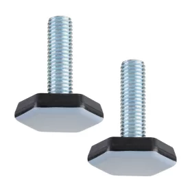   M10-es rögzítőcsavar hatszögletű PTFE talppal átmérő 30 mm magasság 35 mm világosszürke 2 db.