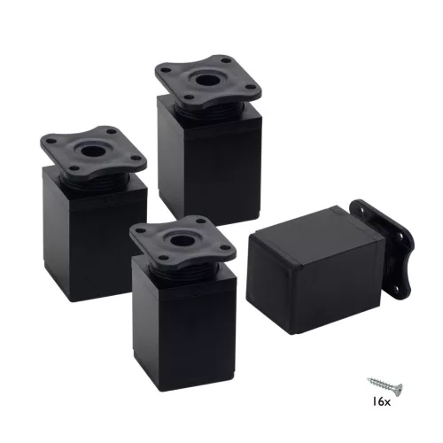 Bútorláb 40x40x60mm 50 kg alumínium kivitel fekete 4 db.