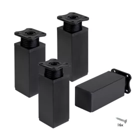 Bútorláb 40x40x100mm 50 kg alumínium kivitel fekete 4 db.