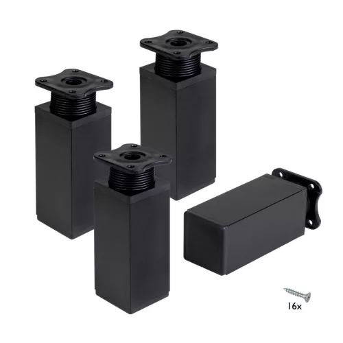 Bútorláb 40x40x100mm 50 kg alumínium kivitel fekete 4 db.