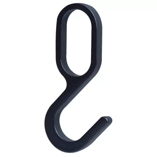 Akasztó ovális ruhaakasztó rúdhoz fekete 2 db.