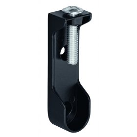   Ovális ruhaakasztó rúdtartó 30x15mm felső rögzítőfurattal csavarral fekete 2 db.