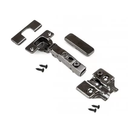 35 mm átmérőjű csésze alakú zsanér fekete kiadás terhelhető rögzítő integrált csillapítással titán