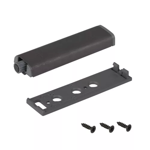 Nyomásra nyitható fogantyú nélküli ajtónyitó rendszer 79x20 mm fekete