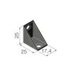 Csatlakozó szögidom 25x25x174mm műanyag fekete 8 db.