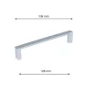 Bútor fogantyú 128 mm-es távolság műanyag ezüst 5 db