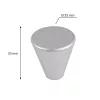 Bútorgomb átmérője 23 mm műanyag ezüst