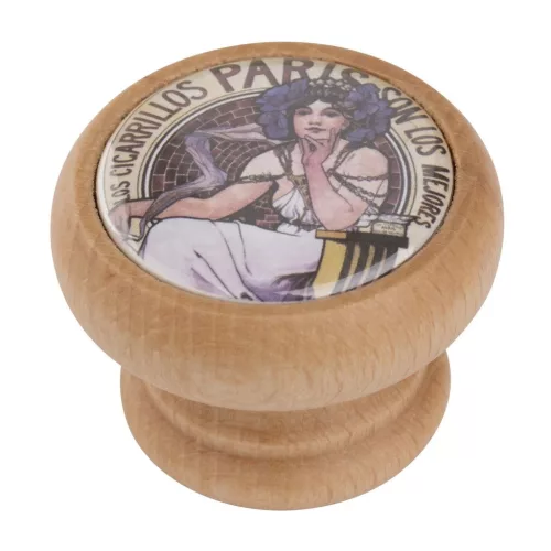 Bútorgomb Párizs átmérő 40mm natúr fa