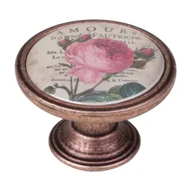Bútorgomb Rose II átmérő 37mm réz patinás