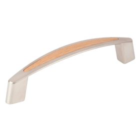   Fatima bútorfogantyú 96 mm-es tengelytávolság matt nikkel+bükk