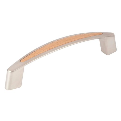 Fatima bútorfogantyú 96 mm-es tengelytávolság matt nikkel+bükk