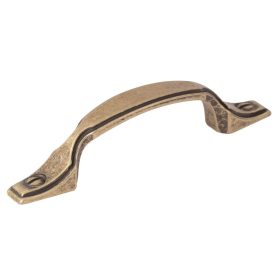   Rustica bútorfogantyú 64 mm-es tengelytávolság sárgaréz patinás