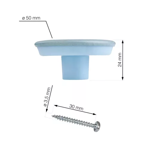 Bútorgomb-készlet kék baba átmérő 50 mm 4 db