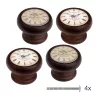 Óra bútorgomb-garnitúra 40 mm átmérőjű diófa 4 db