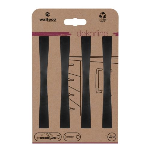 Nevada bútorfogantyú-készlet tengelytávolság 128 mm matt fekete 4 db.