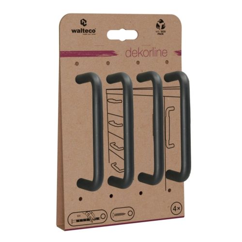 Gissi bútorfogantyú-készlet 96 mm-es tengelytávolság matt fekete 4 db.