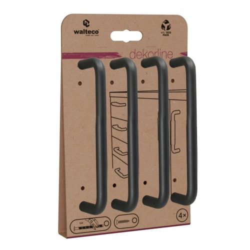 Gissi bútorfogantyú-készlet tengelytávolság 128 mm matt fekete 4 db.