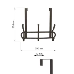   Ruhatartó 3 akasztóval 40 mm-es felfüggesztéssel antikbarna