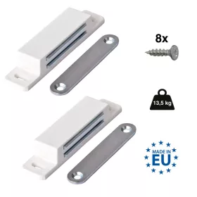 Bútormágnes csavarokkal teherbírás 135 kg fehér 2 db.