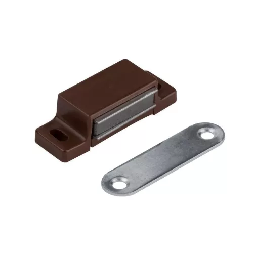 Bútormágnes teherbírás 3-4 kg két csavarlyukkal barna 2 db.