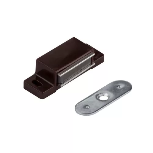 Bútormágnes teherbírás 3-4 kg egy csavarlyukkal barna