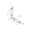 Csatlakozó szögidom 70x70x15mm horganyzott