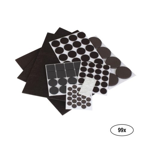 Filc + EVA alátétek és ajtóütközők készlet fekete 99 db