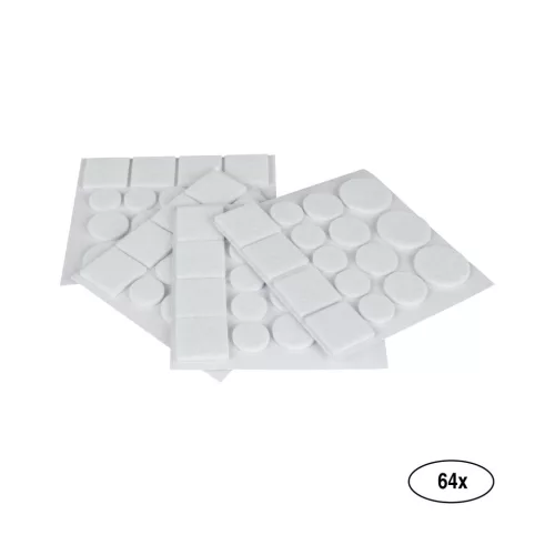 Filc alátét készlet fehér 64 db