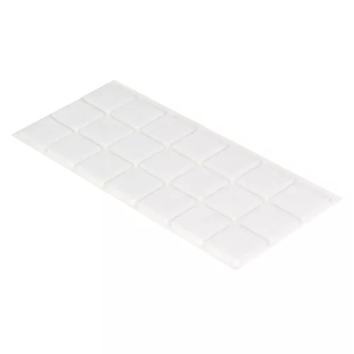 Filc alátétek 30×30 mm öntapadós fehér 21 db