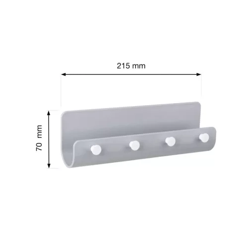 Kulcstartó 215x70mm műanyag szürke