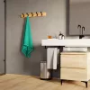 Ruhatartó 550x70 mm 5 akasztóval bambusz és matt fekete FSC