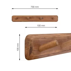   Ruhatartó 730x100 mm 4 akasztóval újrahasznosított fenyő FSC