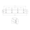Ruhatartó 450x70 mm 4 akasztó fehér MDF+fehér FSCŽ