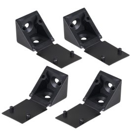 Csatlakozó szögidom 22x22x23mm műanyag fekete 4 db.