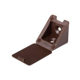 Csatlakozó szögidom 22x22x23mm műanyag barna